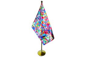 Pachet Drapel interior PROTOCOL + Suport podea cu Lance telescopica intre 170cm si 300cm INTERIOR PREMIUM