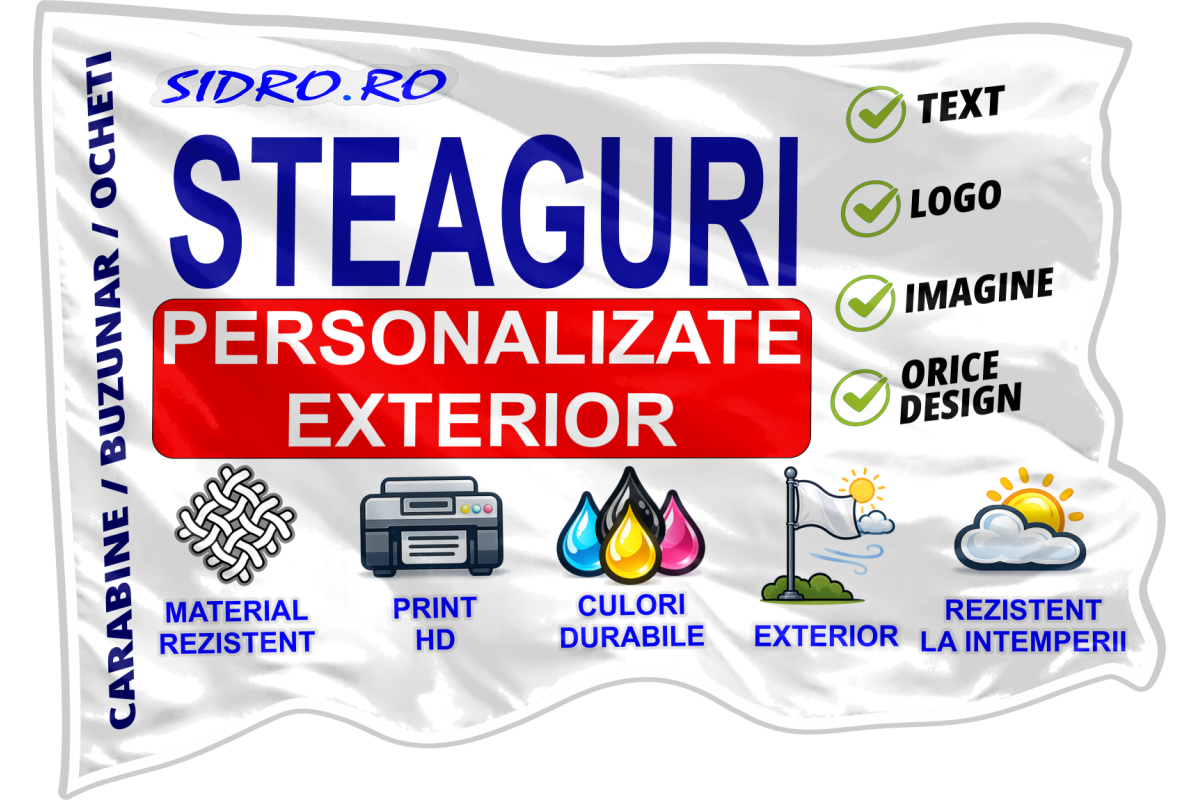 Steag personalizat exterior sidro.ro