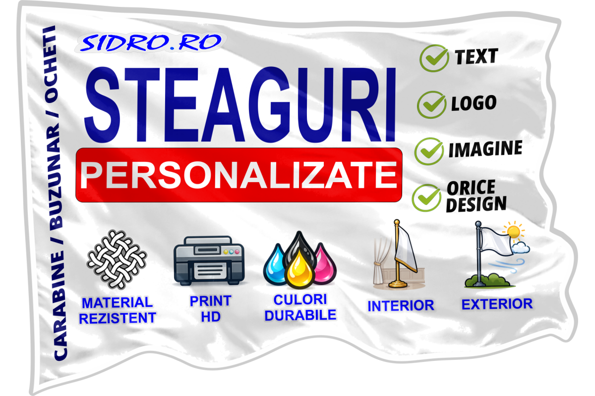 Steag personalizat sidro.ro