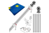 Steag UE cu Lance 180cm si suport perete inclus