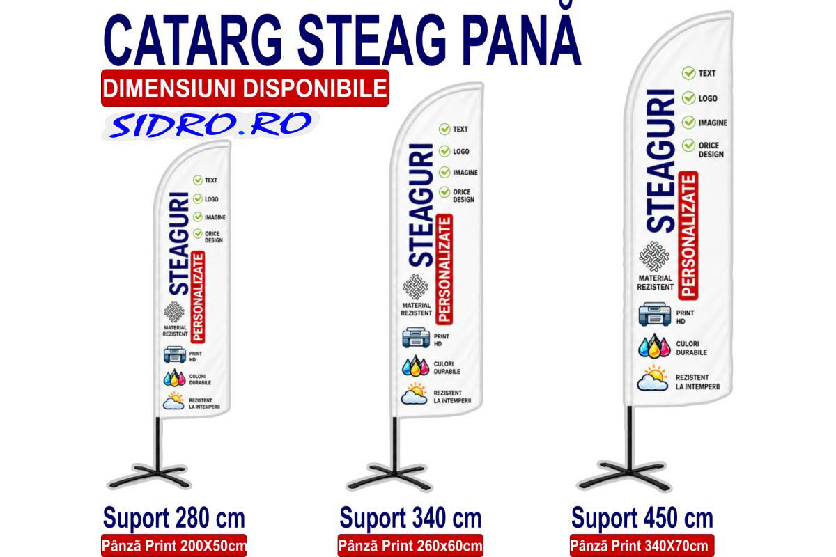 Catarg Beach Flag pană – cu sau fără pânză personalizată