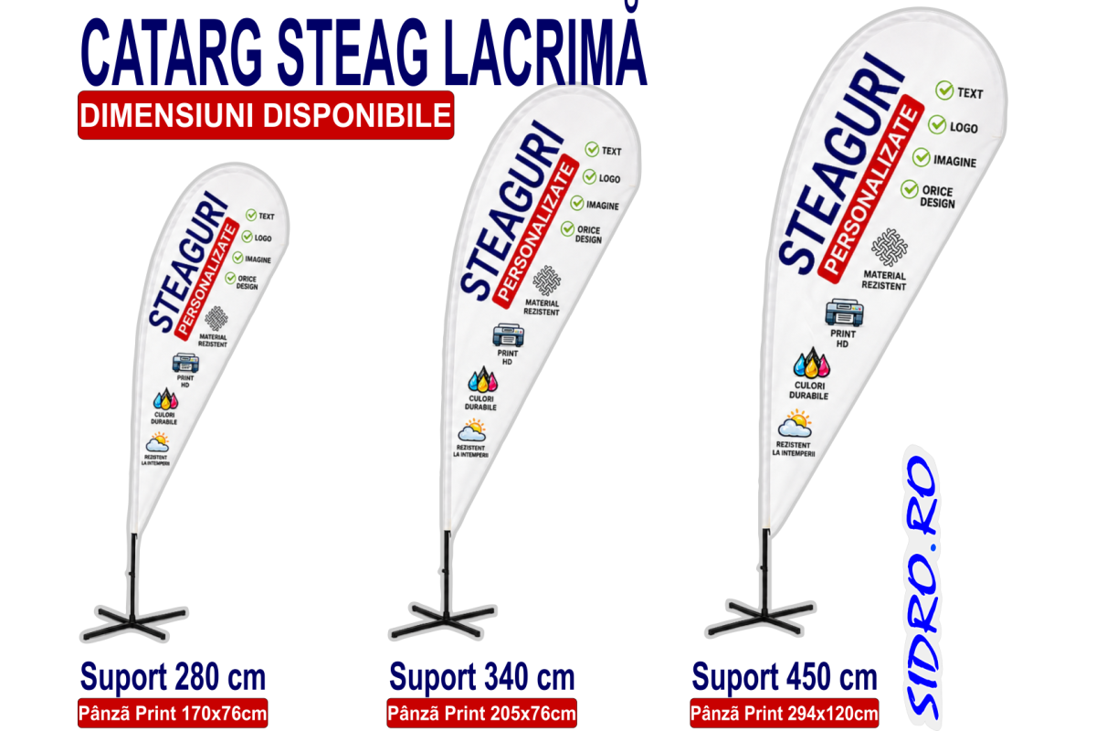 Catarg Beach Flag lacrimă – cu sau fără pânză personalizată