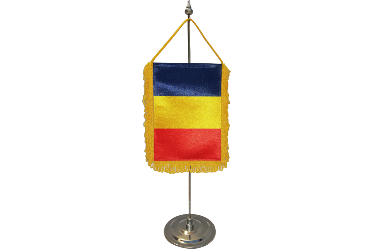 Fanion Romania in suport