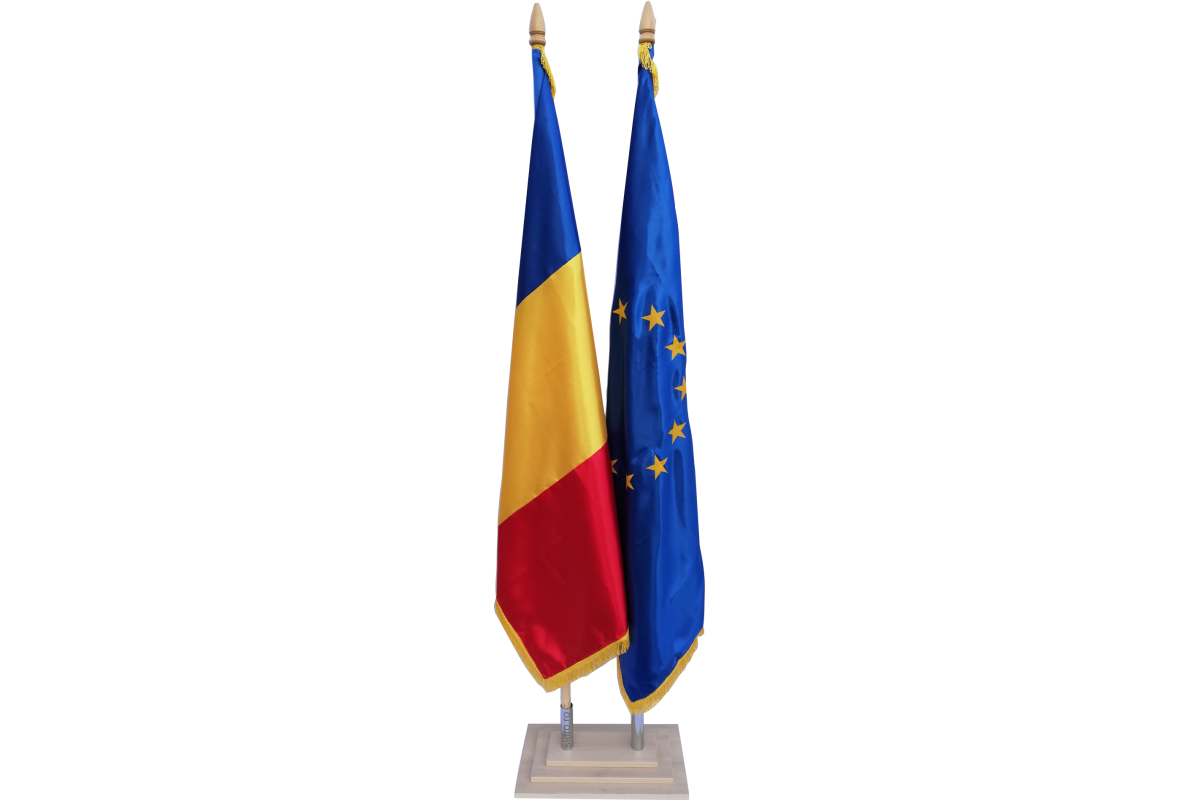 Romania + UE + 2 Lanci + Suport podea 2 brate INTERIOR PROTOCOL